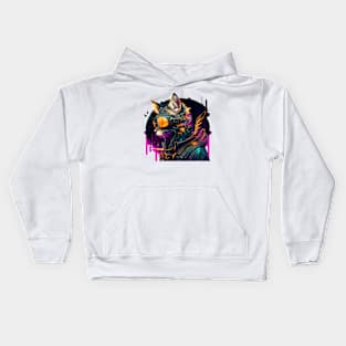 Cyberpunk Cool Cat Kids Hoodie